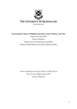 Documenting the Impact of Philippine Drug Policy, Project Tokhang, 1 July