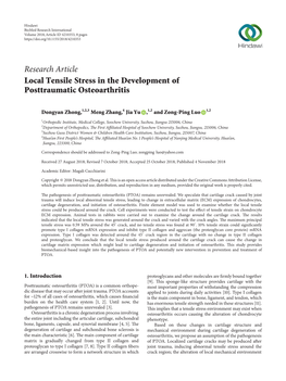 Local Tensile Stress in the Development of Posttraumatic Osteoarthritis