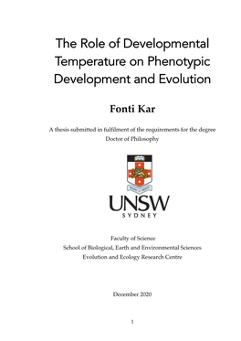 The Role of Developmental Temperature on Phenotypic Development and Evolution