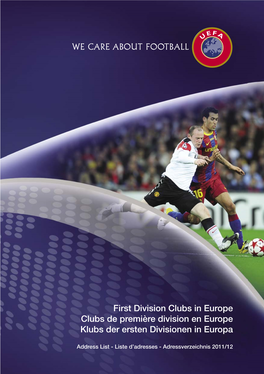 2011/12 Clubs De Première Division En Europe