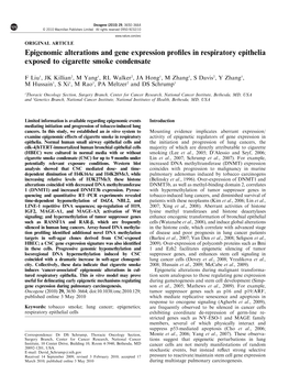 Epigenomic Alterations and Gene Expression Profiles in Respiratory