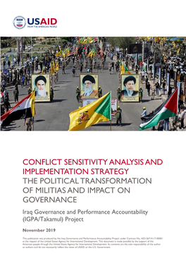 THE POLITICAL TRANSFORMATION of MILITIAS and IMPACT on GOVERNANCE Iraq Governance and Performance Accountability (IGPA/Takamul) Project