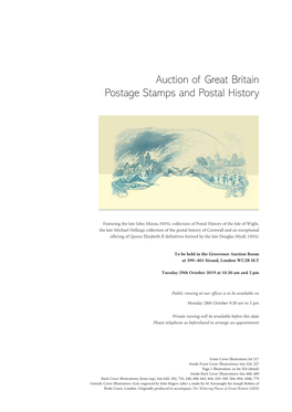 Auction of Great Britain Postage Stamps and Postal History