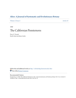 The Californian Penstemons