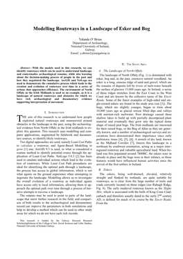 Modelling Routeways in a Landscape of Esker and Bog