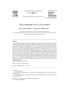 The M-Topology on C(X)