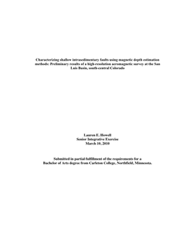 Characterizing Shallow Intrasedimentary