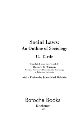 Social Laws: an Outline of Sociology G