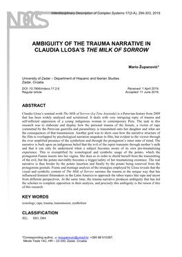 Ambiguity of the Trauma Narrative in Claudia Llosa's