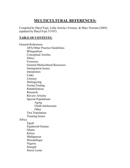 Multicultural References