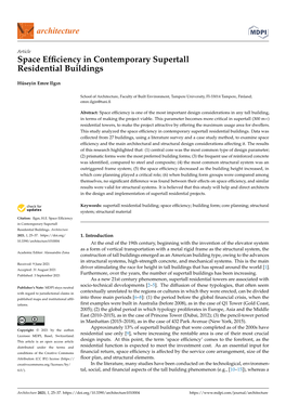 Space Efficiency in Contemporary Supertall Residential Buildings