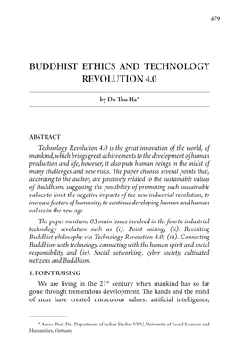 Buddhist Ethics and Technology Revolution 4.0