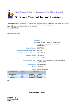 Supreme Court of Ireland Decisions