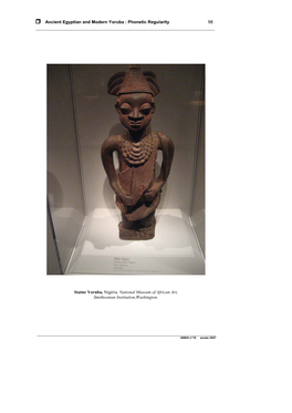 Ancient Egyptian and Modern Yoruba : Phonetic Regularity 98 ______