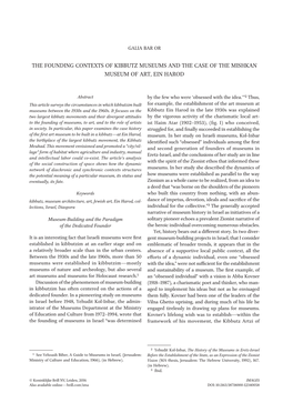 The Founding Contexts of Kibbutz Museums and the Case of the Mishkan Museum of Art, Ein Harod