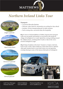 Northern Ireland Links Tour
