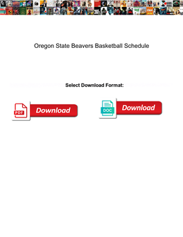 Oregon State Beavers Basketball Schedule