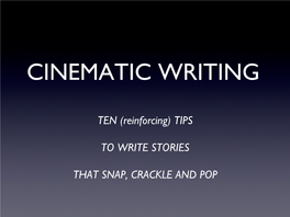 Cinematic Writing