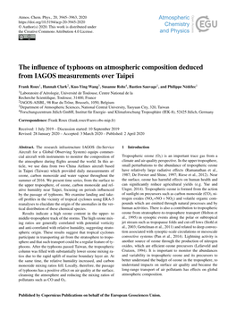 The Influence of Typhoons on Atmospheric Composition Deduced