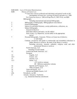 1 KBR-KBX Law of Christian Denominations KBR History Of