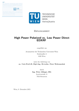 High Power Polarized Vs. Low Power Direct EDXRF