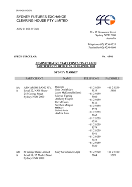 Sydney Futures Exchange Clearing House Pty Limited