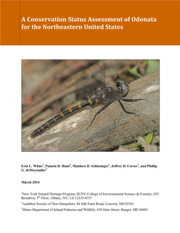 A Conservation Status Assessment of Odonata for the Northeastern United States