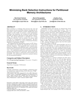 Minimizing Bank Selection Instructions for Partitioned Memory Architectures∗