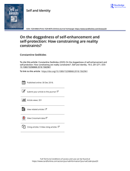 On the Doggedness of Self-Enhancement and Self-Protection: How Constraining Are Reality Constraints?