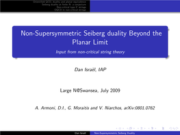 Non-Supersymmetric Seiberg Duality Beyond the Planar Limit Input from Non-Critical String Theory