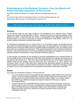 Biostratigraphy of the Montney Formation: from the Alberta And