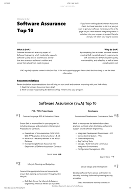 Software Assurance Top 10 | Developers