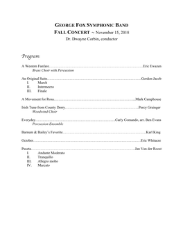 Symphonic Band Program Nov 15 2018