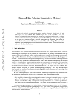 Diamond-Kite Adaptive Quadrilateral Meshing∗