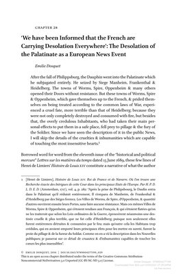 The Desolation of the Palatinate As a European News Event