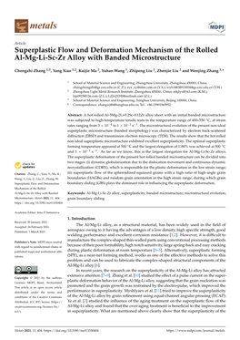 Superplastic Flow and Deformation Mechanism of the Rolled Al-Mg-Li-Sc-Zr Alloy with Banded Microstructure