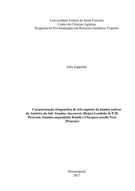 Universidade Federal De Santa Catarina Centro De Ciências Agrárias Programa De Pós-Graduação Em Recursos Genéticos Vegetais