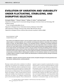 Evolution of Variation and Variability Under Fluctuating, Stabilizing, and Disruptive Selection