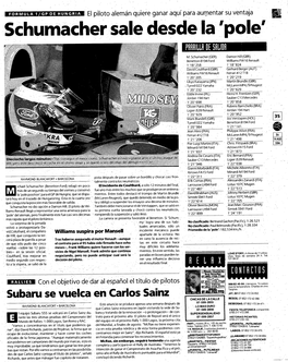 Schumacher Sale Desde La ‘Pole’;1] PAFIHILLA DE SALIDA;0] M: Schumacher (GER) Damon Hill (GBR) Benetton B1 94 Ford Williams FW1 6 Renault