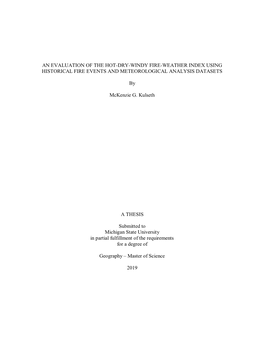 An Evaluation of the Hot-Dry-Windy Fire-Weather Index Using Historical Fire Events and Meteorological Analysis Datasets