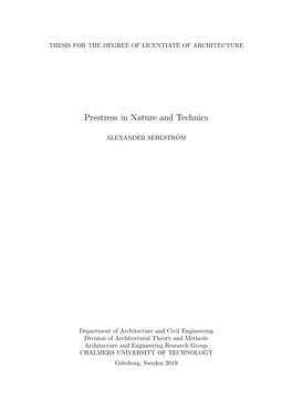 Prestress in Nature and Technics