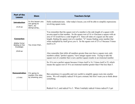 Part of the Lesson Stem Teachers Script Hello Mathematicians. After