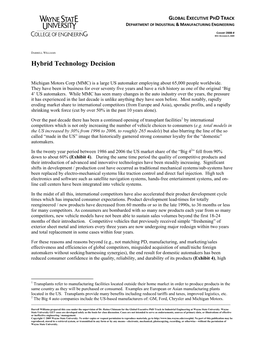 Hybrid Technology Decision