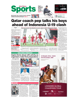 Qatar Coach Pep Talks His Boys Ahead of Indonesia U-19 Clash