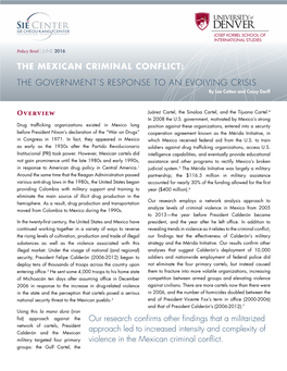 The Mexican Criminal Conflict: the Government's Response to an Evolving Crisis