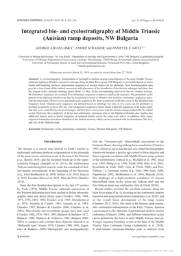 And Cyclostratigraphy of Middle Triassic (Anisian) Ramp Deposits, NW Bulgaria