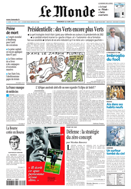 LE MONDE/PAGES&lt;UNE&gt;