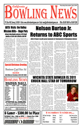 Nelson Burton Jr. Returns to ABC Sports