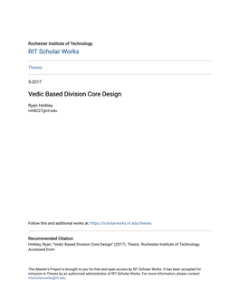 Vedic Based Division Core Design