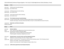 2014 ATRS World Conference Program Agenda – Final (July 17-20 @ Kedge Business School, Bordeaux, France)